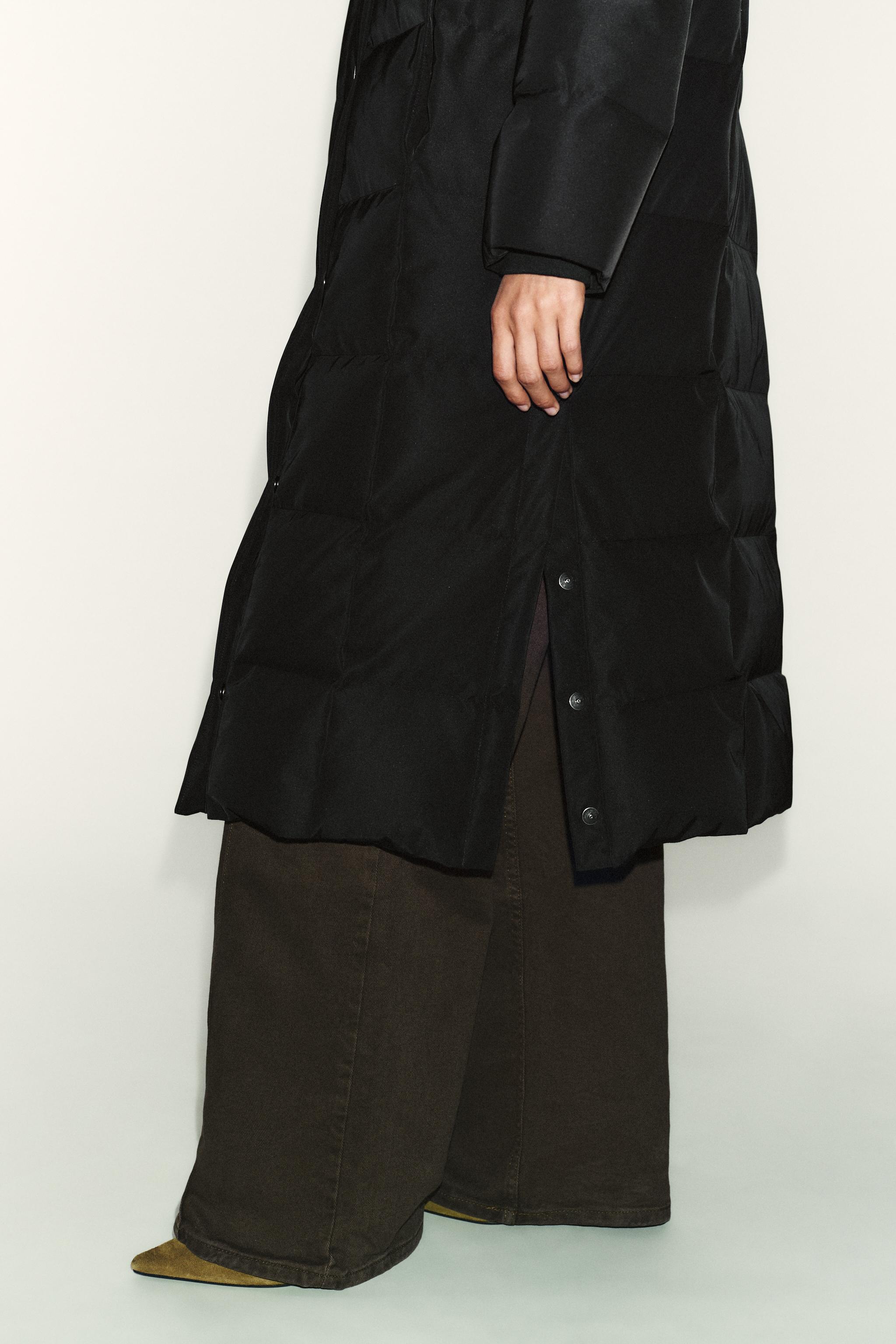 LONG WATER REPELLENT WINDPROOF HOODED DOWN JACKET